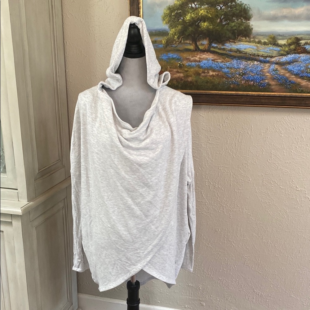 Athleta Light Gray Hooded Sweatshirt